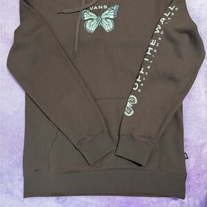 Vans Brown Hoodie with Butterfly Design